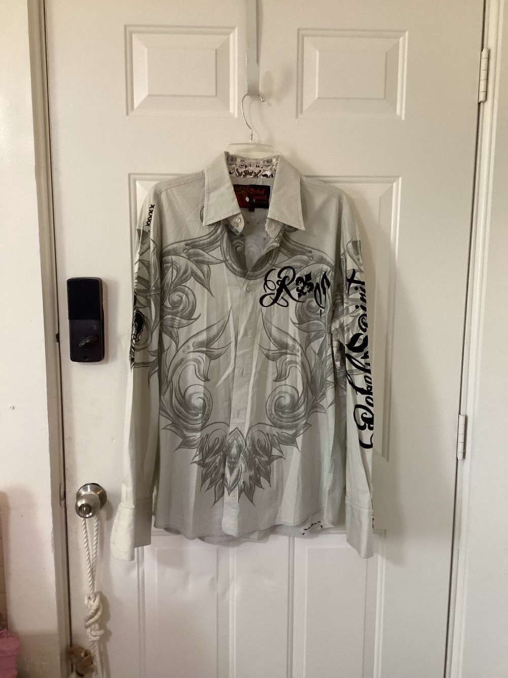 Rebel Spirit Gray Graphic Long-Sleeve Men’s Shirt